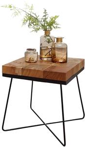 <b>Black</b> Antique Finished Aluminum <b>Side</b> <b>Table</b> With Metal Legs & Round <b>Wood</b> Top Furniture For Living Room Simple Stylish For Home - Product Image 4
