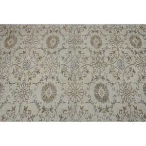 Classique Beige Traditionnel 4.2 X 8.7ft Vintage Tapis Turc Nouveau 10mm Laine Viscose Patchwork Rectangle Latex Support Couloir Style - Product Image 5