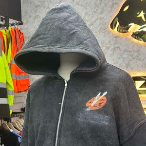 Sweat à capuche en coton polaire épais pour hommes hiver fermeture éclair brodé impression numérique personnalisée Streetwear chaud veste à capuche OEM - Product Image 4
