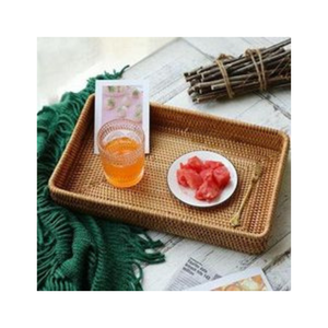 Estilo de decoración simple moderno, bandeja de ratán hecha a mano 100% natural al por mayor bandeja de ratán Vietnam - Product Image 1