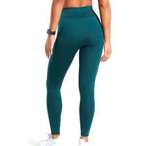 92% poliéster 8% Spandex mallas de Yoga de satén de cintura alta transpirable gimnasio y deportes atléticos mallas de entrenamiento - Product Image 2