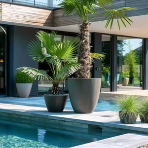 กระถางไฟเบอร์กลาสสำหรับปลูกต้นไม้ดีไซน์คลาสสิกสำหรับใช้ในบ้านกลางแจ้งสไตล์ล่าสุดสำหรับสวนดอกไม้ในบ้าน - Product Image 5