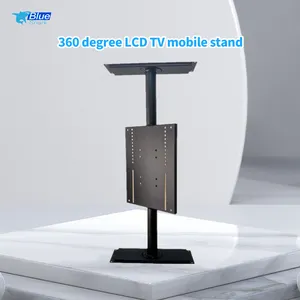 360 Degree Rotating TV Stand Adjustable Floor TV Stand Hidden Base Manual Rotating TV Stand Support 32-85 Inches