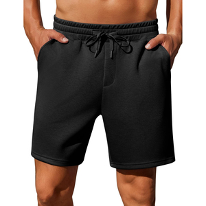 Pantalones Cortos Deportivos para Hombre, 100% Algodón, Transpirables, Lisos, Casuales, con Cintura Elástica y Cordón para Gimnasio y Entrenamiento - Product Image 1