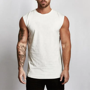 Precio barato Alta calidad fitness gimnasio slim fit Venta al por mayor baratos hombres 95 algodón 5 spandex camiseta sin mangas para la venta - Product Image 5