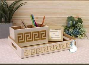 Meilleure vente plateau de chevet en bois avec porte-stylo haute capacité de stockage utiliser plateau en bois disponible à bas prix de l'Inde - Product Image 2