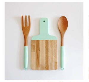 Wood Salad Serving Spoon And Fork Set WOODEN SALAD SERVER SET OF 2 HAND MADE UNIQUE KITCHENWARE <b>ITEM</b> - Product Image 2