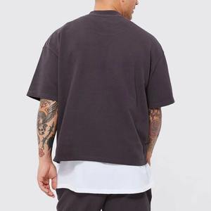 Logotipo personalizado 300GSM Streetwear Box Fit camiseta Heavyweight Cropped Top camiseta gráfica de algodón de gran tamaño para hombres - Product Image 6