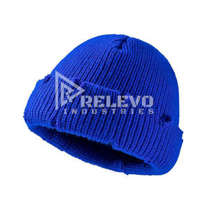 หมวกบีนนี่ดีไซน์แบบดิสเทรส คุณภาพสูง ขายส่ง สำหรับฤดูหนาว ถักไหมพรม อุ่นสบาย ใส่ได้ทั้งชายและหญิง ปักโลโก้ตามสั่ง หมวกบีนนี่แบบทั่วไป 100% - Product Image 6