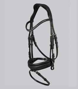 Bridon de cheval en cuir classique, design anglais traditionnel, adapté au dressage, au saut d'obstacles et à l'équitation quotidienne. - Product Image 2
