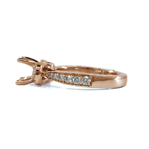 Livraison Rapide Bague de Fiançailles et de Mariage Classique en Or Rose 18 carats avec Diamant Véritable, Haute Qualité, Polissage Brillant, Semi-Monture Créative - Product Image 2