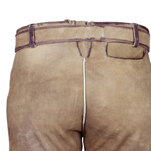 Short classique allemand confortable en cuir suédé pour hommes, motifs personnalisés brodés, couleur unie, décontracté - Product Image 2