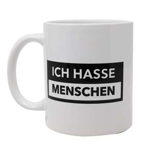 Mug blanc pur à motif original 'I Hate People', capacités 200 ml et 600 ml, compatible micro-ondes et paillettes, idéal pour les cafés et les cadeaux promotionnels - Product Image 2