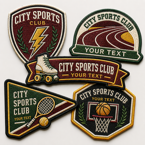 Set de Parches Bordados del Club Deportivo Urbano, Emblema Deportivo Vintage, Parche de Recuerdo de Forma Irregular, Colección de Parches - Product Image 1