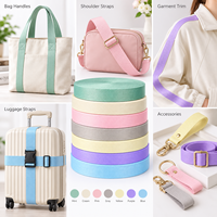 Sangle en polyester sergé tissé de 10-38 mm, couleur personnalisée, durable, pour poignée de sac, bandoulière, accessoires vestimentaires