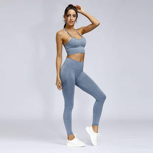 Conjunto de Yoga de entrenamiento activo para mujer de calidad superior, mallas deportivas de gimnasio de Color sólido de gama alta, pantalones de talla grande para adultos - Product Image 2