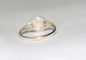 แหวนมุกธรรมชาติ925ทำด้วยมือเงินแท้เครื่องประดับหินสีขาวแหวนของขวัญแบบเรียงซ้อนสำหรับเธอ - Product Image 2