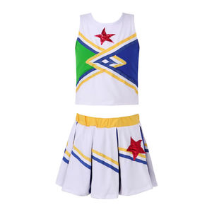 Ensembles d'uniformes de pom-pom girl pour femmes au design personnalisé en gros Logo personnalisé 100% vêtements d'entraînement légers en polyester pour la danse en équipe - Product Image 4