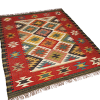 Alfombras Kilim de Yute y 100% Lana de la Mejor Calidad con Bordado Geométrico de Diseño Vintage de Lujo Tejidas a Mano y Felpudos al por Mayor