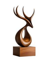 รูปปั้นกวางวอลนัททำมือ | ของตกแต่งรูปสัตว์ทำจากไม้แบบมินิมอล | เหมาะสำหรับโต๊ะสำนักงานและของตกแต่งภายในบ้าน - Product Image 6