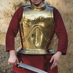 Plastron médiéval grec antique durable, imitation historique, réplique en métal, acier, laiton, fer, armure artisanale, adulte, historique - Product Image 1