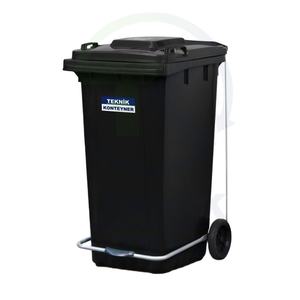 Conteneur de déchets en plastique noir de luxe Offre Spéciale de 120L avec la pédale meilleur produit pour la structure debout d'induction d'utilisation extérieure - Product Image 1