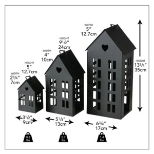ที่นิยมโลหะบ้านเทียนโคมไฟเสาผู้ถือชุดของ3ตกแต่งหรูหราโคมไฟสีดำ - Product Image 3