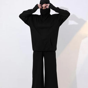 เสื้อสเวตเชิ้ตโอเวอร์ไซส์ปักโลโก้แบบ 3 มิติ ผ้าเฟรนช์เทอร์รี่ ชุดแทรคสูทสำหรับผู้หญิง ผ้าฝ้าย 100% เนื้อหนา พิมพ์ลายหนา - Product Image 1