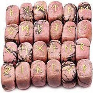 Juego de Runas de piedras preciosas de ágata más vendidas, Rodocrosita, técnicas de cristal Natural, juego de Reiki para curación de amor, grabado caído - Product Image 3