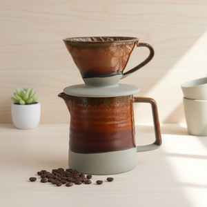 Juego de Cafetera y Filtro de Porcelana Duradero de Primera Calidad Multiusos 3461008SETS-0.4 para Amantes del Café - Product Image 2