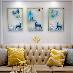 Arte de pared de diseño elegante, pintura Multicolor, arte de pared de Metal hecho a mano para decoración, patrón de aspecto atractivo, arte de pared interior a la venta - Product Image 6