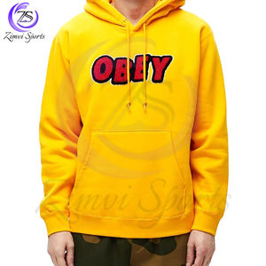 Vêtements pour adultes avec tarif de gros Conception unique Personnalisez votre propre logo en broderie chenille Sweats à capuche de style pull en coton - Product Image 1