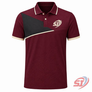 Camiseta Deportiva Polo con Paneles Diagonales Personalizada, Ropa Transpirable de Secado Rápido para Hombre - Product Image 1