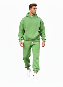 Streetwear d'hiver personnalisé pour hommes survêtements sérigraphie de haute qualité sweat à capuche avec logo ensemble de pantalons de survêtement unisexe en coton polaire - Product Image 6