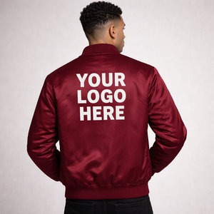 Chaqueta de Satén Lisa al por Mayor |   Logotipo Impreso Personalizado |   Chaqueta Bomber Estilo Urbano, Servicio OEM Disponible - Product Image 2