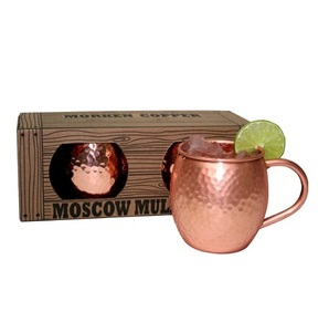 Taza de cobre Moscow Mule y pared gruesa chapada en cobre con mango Interior de latón de acero inoxidable puro para uso en el bar del hotel en casa - Product Image 5
