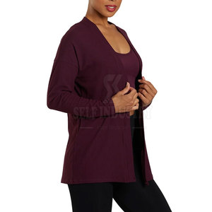 Best Selling Women's High Quality Yoga Wrap <b>Cardigan</b> New Arrival Breathable with Front Logo Wholesale - Product Image 2