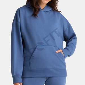 Sudadera con Capucha para Mujer, 100% Algodón, Felpa, Invierno, Lavado Ácido, Estampado Frontal, Alta Calidad, Estilo Urbano, Corte Holgado, Personalizable OEM - Product Image 6