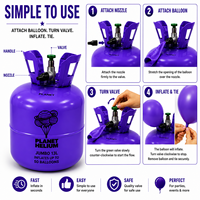 Ballons cylindriques imprimés Hélium Planète pour fêtes, avec réservoir en acier haute pression jetable de 13L (3,5kg), remplis en Europe, vente en gros