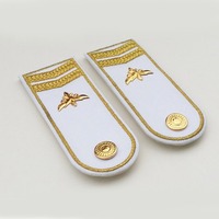 Épaulettes d'uniforme de pilote d'aviation brodées en dentelle vintage de qualité supérieure, fabriquées au Pakistan, avec épingle de sûreté, couleurs et logo personnalisables