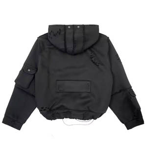 Sweat à capuche pour homme grande taille unisexe avec broderie de logo personnalisé 100% pull en molleton de coton pour l'automne - Product Image 2