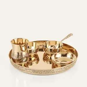 Juego de Thali de Latón Puro Más Vendido con Juego de Platos Tradicionales Indios para Hoteles y Restaurantes, para Compradores Mayoristas - Product Image 6