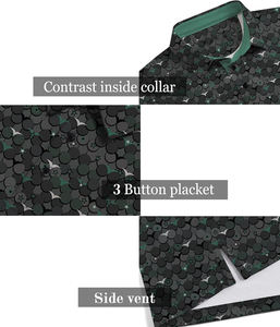 Ropa de Golf para Hombre, Ecológica, de Punto, con Logotipo Personalizado Impreso y Bordado, Cuello Alto de Poliéster/Algodón de Alta Calidad, OEM para Camisetas - Product Image 4