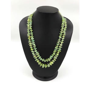 Collar de cuentas de Prehnita Natural para mujer, cuentas de chip de 10-12mm, piedras preciosas de 2 capas, conjunto de collar de 22 pulgadas - Product Image 1