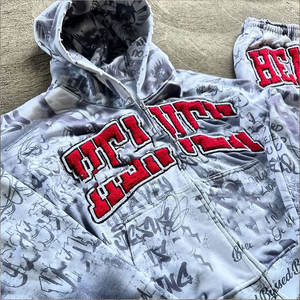 ชุดวอร์มฮู้ดดี้ทรงบานสำหรับฤดูหนาว แบบสั่งทำพิเศษ สไตล์สตรีทแวร์ ชุดเซ็ต 2 ชิ้น สำหรับผู้ชาย ความยาวเต็มตัว ดีไซน์เนอร์ ผ้าฝ้าย 100% น้ำหนักเบา - Product Image 5