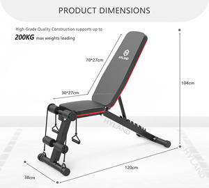 Banc de musculation réglable pour abdominaux, haltères et press d'épaules, <span class=keywords><strong>avec</strong></span> extension et flexion des jambes pour entraînement à domicile - Product Image 6