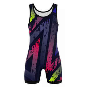 Maillots de lutte sans manches de haute qualité, imprimés numériquement, vêtements d'entraînement, costumes de sublimation personnalisés - Product Image 6
