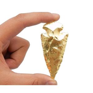 Puntas de flecha de oro de piedra natural, puntas de cristal de ágata curativa reiki, venta al por mayor - Product Image 2