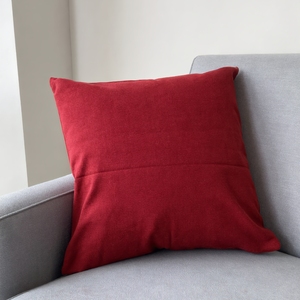 Premium 100% Cotton Woven Cushion Cover – Solid Red Square Pillow Case for Sofa, Home & Hotel Use - Product Image 2