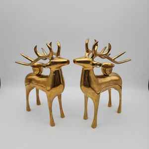 Portavelas de latón de Reno hecho a mano de diseño personalizado para mesa de comedor exportador interior al por mayor de La India con calidad de exportación - Product Image 1